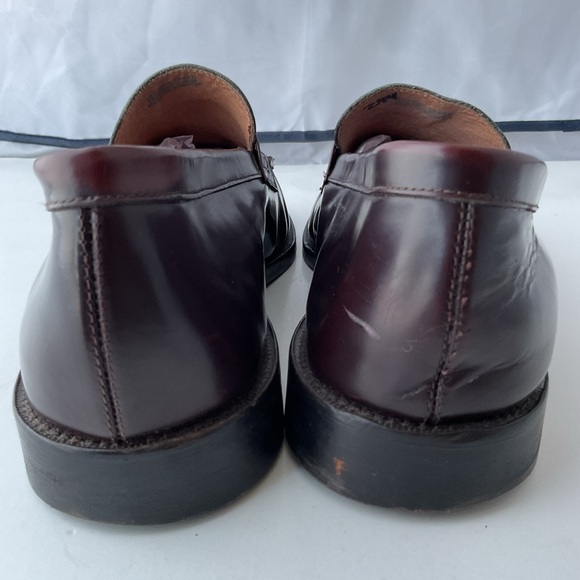 J. Crew Burgundy Leather Split Toe Penny Loafers Men's Size 10.5 - Picture 6 of 16